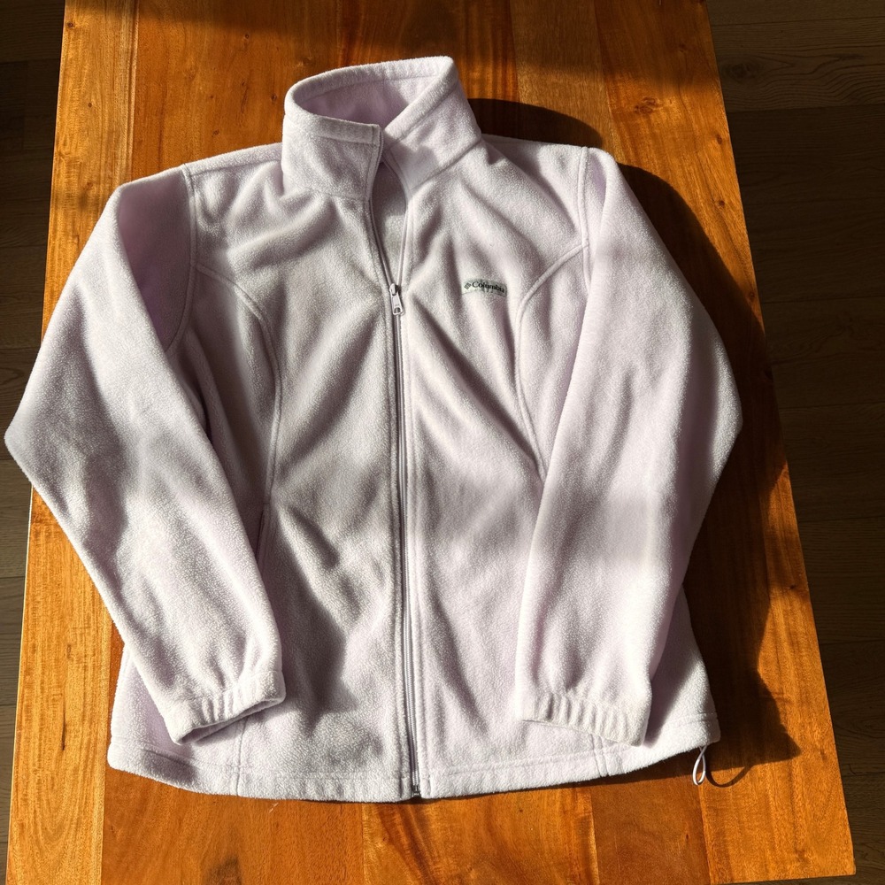 Columbia Women's Soft Fleece Light Lavender Full Zip Jacket Size XL